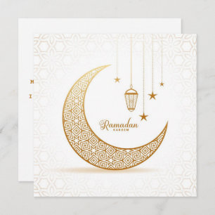 Ramadan Kareem Gold Crescent Holiday Card