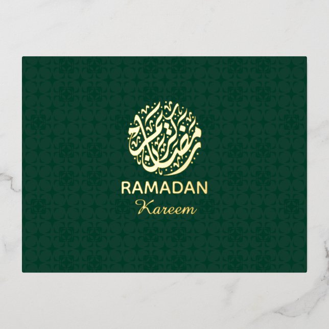 Ramadan Kareem Gold Foil Islamic  Foil Holiday Postcard (Front)