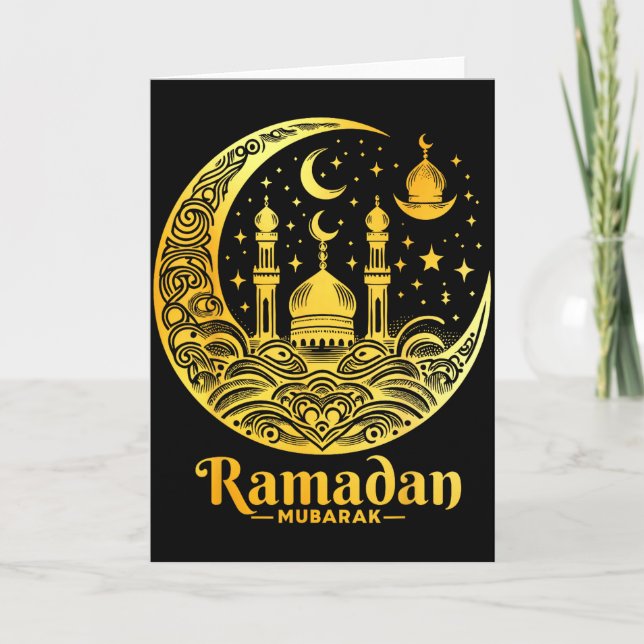 Ramadan Kareem Happy Fasting Ramadan Mubarak Islam Card (Front)