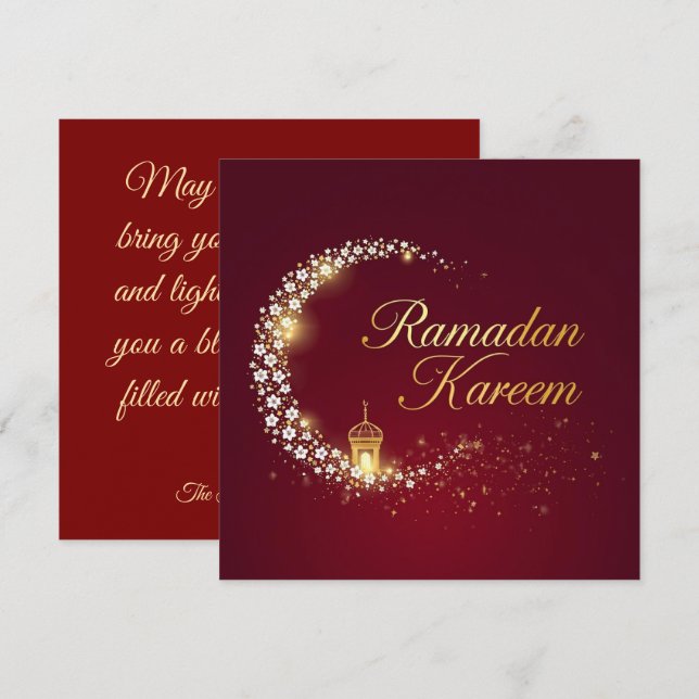 Ramadan Kareem holiday Personalised Card (Front/Back)