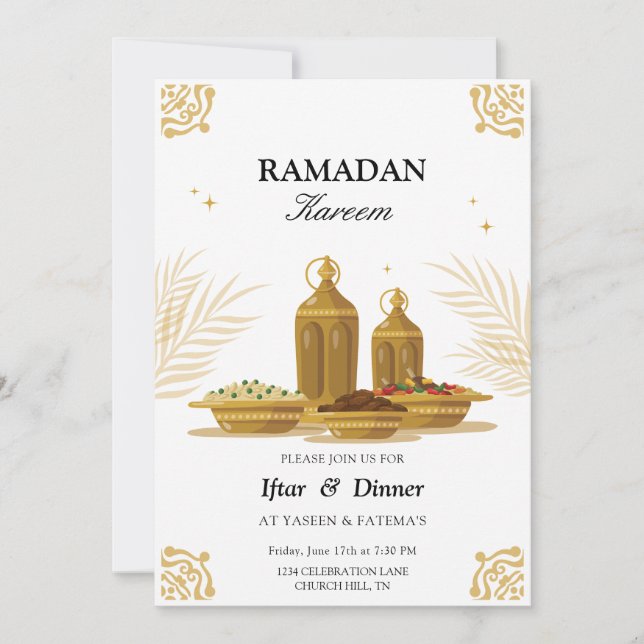 Ramadan Kareem Iftar invitation (Front)