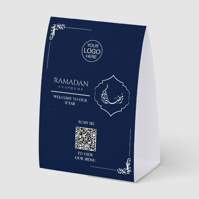Ramadan Kareem Iftar QR Code Table Sign | Custom  (Front)