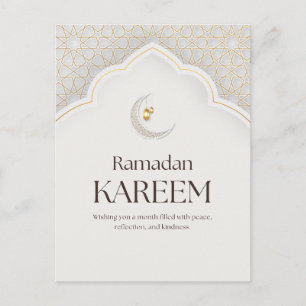 Ramadan Kareem Lantern & Crescent Art Postcard