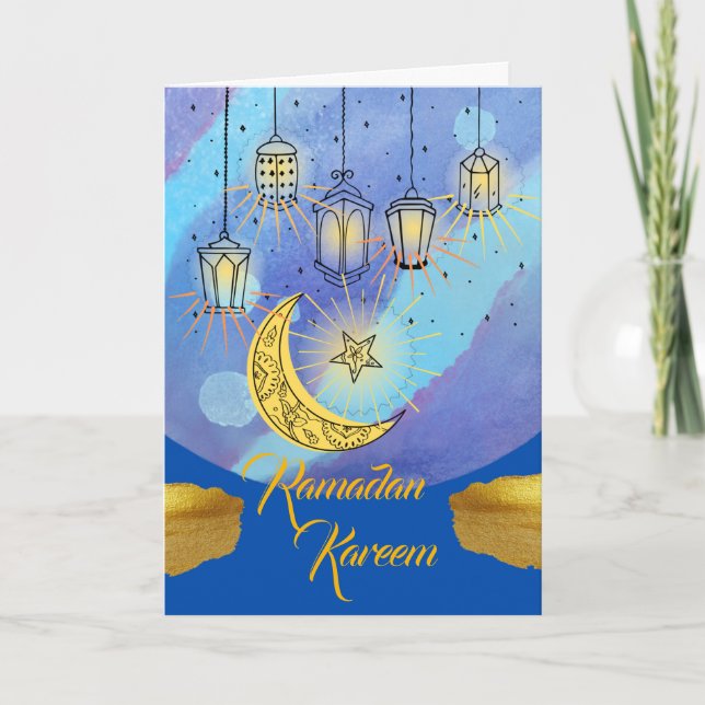 Ramadan Kareem Lanterns at Night Card (Front)