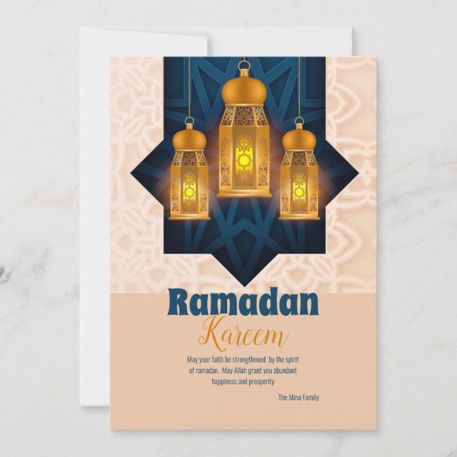 Ramadan Kareem Lanterns Greeting Card (Front)