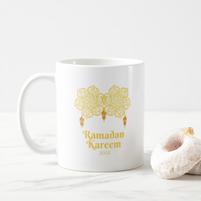 Ramadan Kareem Meaning - Eid Mubarak 2023      Coffee Mug (With Donut)
