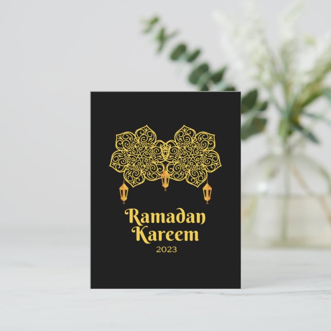 Ramadan Kareem Meaning - Eid Mubarak 2023  Holiday Postcard (Standing Front)