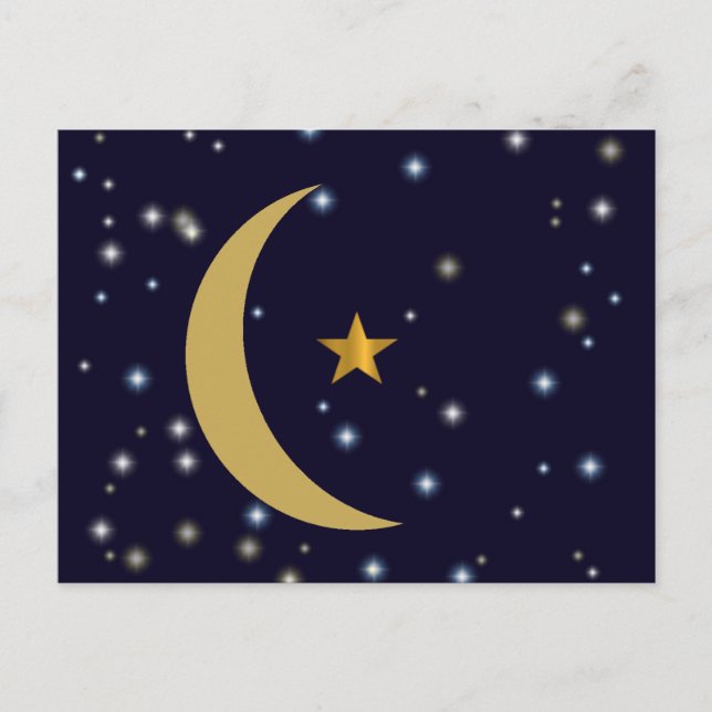 Ramadan Kareem moon and star Postcard (Front)