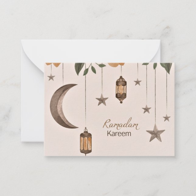 Ramadan Kareem moon and stars  Card (Front)