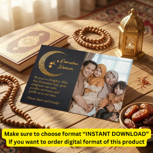 Ramadan Kareem Moon Personalised Photo Text Holiday Postcard