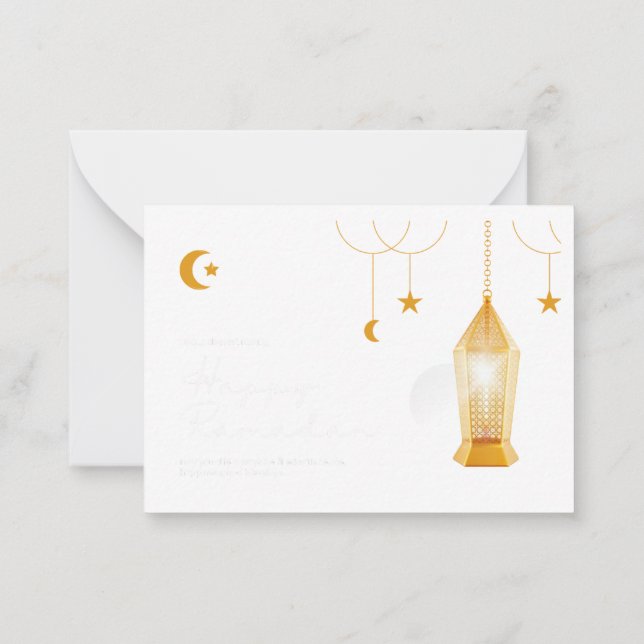 Ramadan Kareem Mubarak Holiday Card-front & back Card (Back)