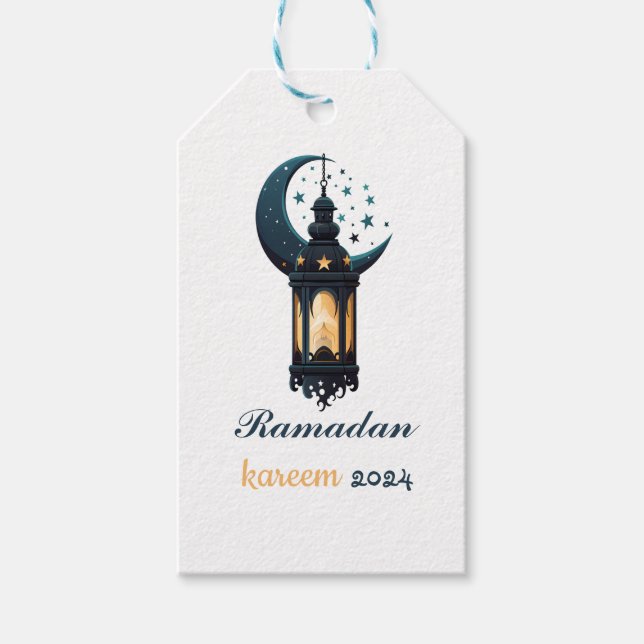 Ramadan Kareem Mubarak Lantern ramadan 2024 Gift Tags (Front)