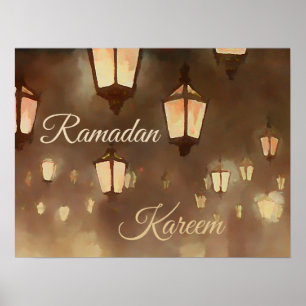 Ramadan Kareem -  painting with lampards  Poster