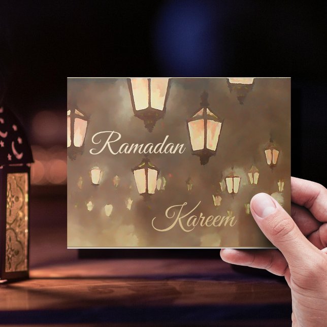 Ramadan Kareem -  painting with lamps Postcard (Creator Uploaded)