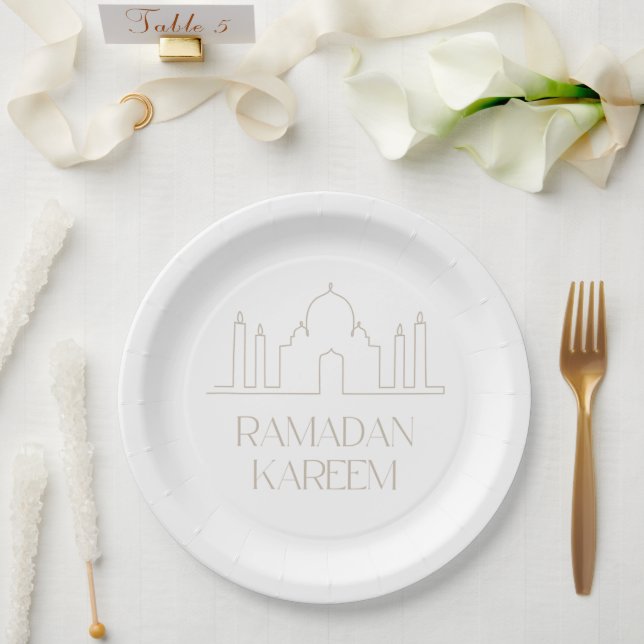 Ramadan Kareem Paper Plate, Eid Mubarak Plate (Wedding)
