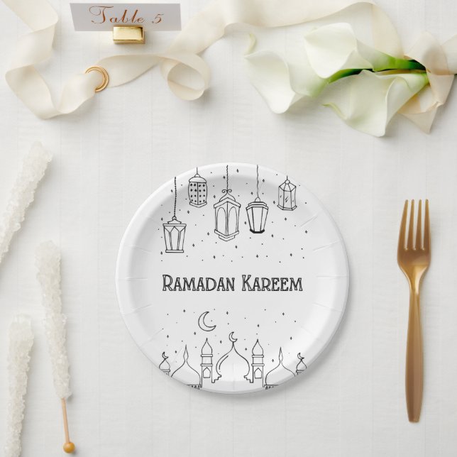 Ramadan Kareem Ramadan Mubarak  Paper Plate (Wedding)