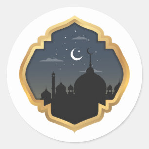 Ramadan Kareem Round Sticker, Glossy Classic Round Sticker