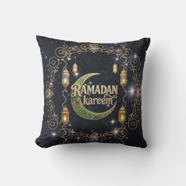 Ramadan Kareem shiny sky Cushion (Front)
