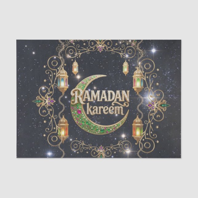Ramadan Kareem shiny sky Tissue Paper (Front)