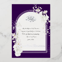 Ramadan Kareem Silver Foil Islamic Invitation Card