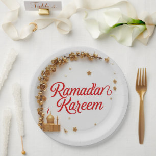 Ramadan Kareem theme gift Sticker for celebration  Paper Plate