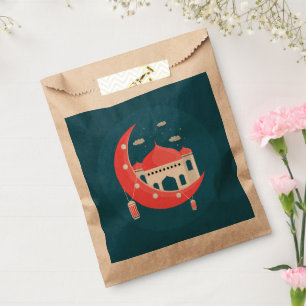 Ramadan Kareem Typography Islamic Crescent Text Favour Bag