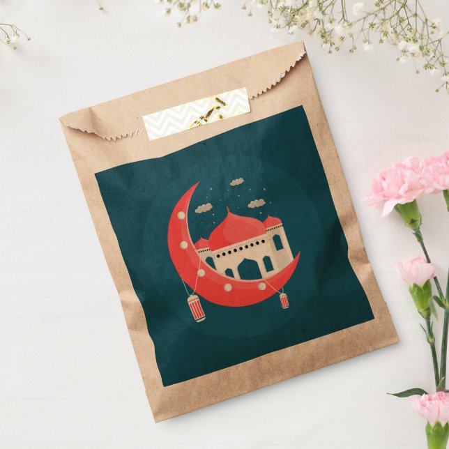 Ramadan Kareem Typography Islamic Crescent Text Favour Bag (Sealed)