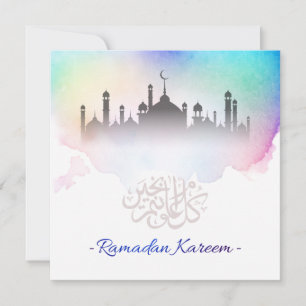 Ramadan Kareem watercolor  Holiday Card