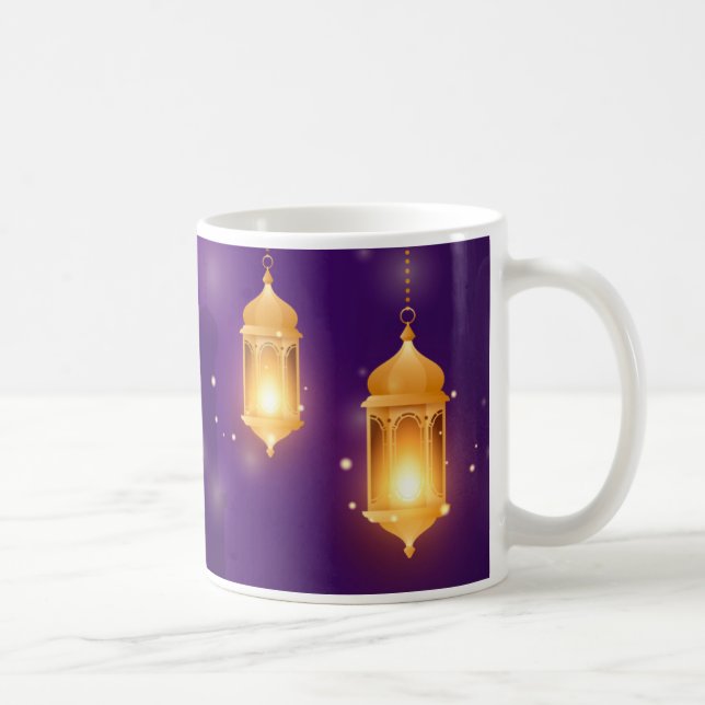 Ramadan Kareem Welcome Holy Month Purple Coffee Mug (Right)
