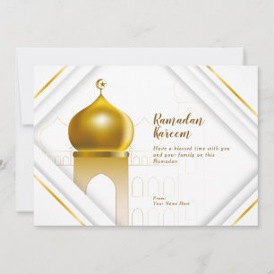 Ramadan Kareem White Modern Frame Greeting Card