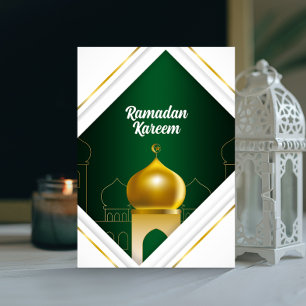Ramadan Kareem White Modern Frame Greeting Card