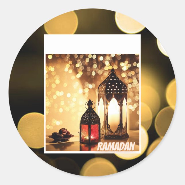 Ramadan lantern.  classic round sticker (Front)