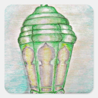 Ramadan lantern square sticker