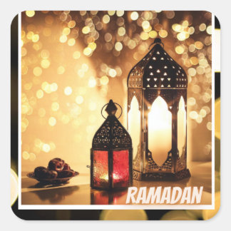 Ramadan lantern. square sticker