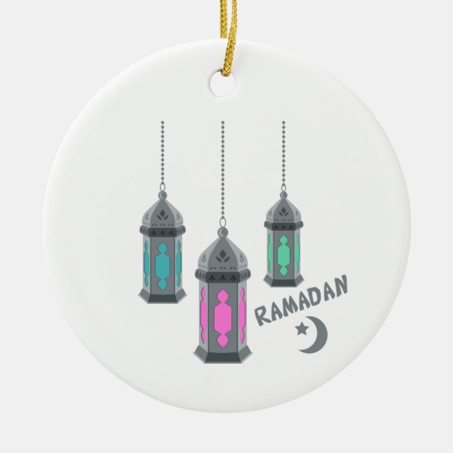 Ramadan Lanterns Ceramic Ornament (Front)