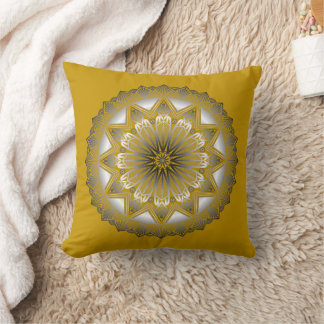 Ramadan Mandala Gold Throw Pillow