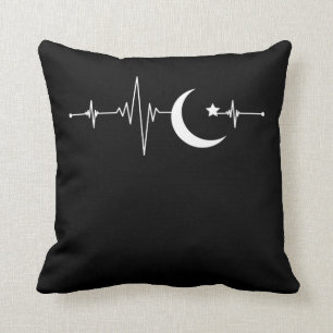 Ramadan Moon Islam Heartbeat Crescent Muslim Cushion