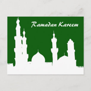 Ramadan Mosque Green Postcard
