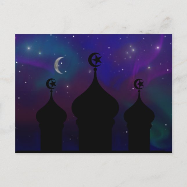 Ramadan Mosque with Magical Night Sky Postcard (Front)