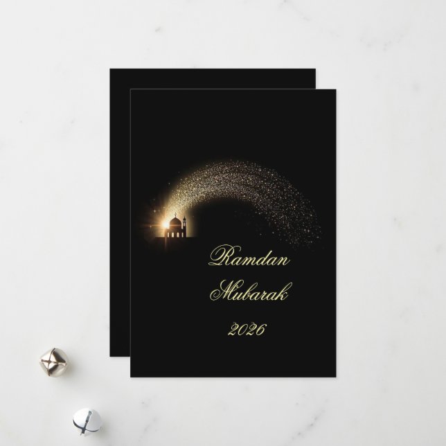 Ramadan Mubarak 2026 personalised  Elegant Card  (Front/Back In Situ)