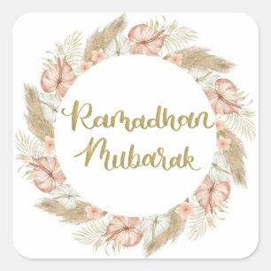 Ramadan Mubarak 3 Square Sticker