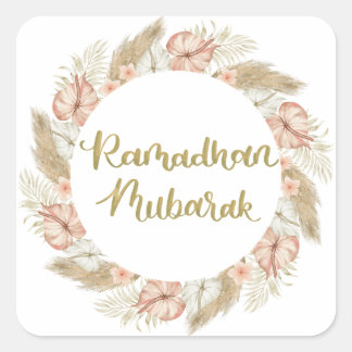 Ramadan Mubarak 3 Square Sticker