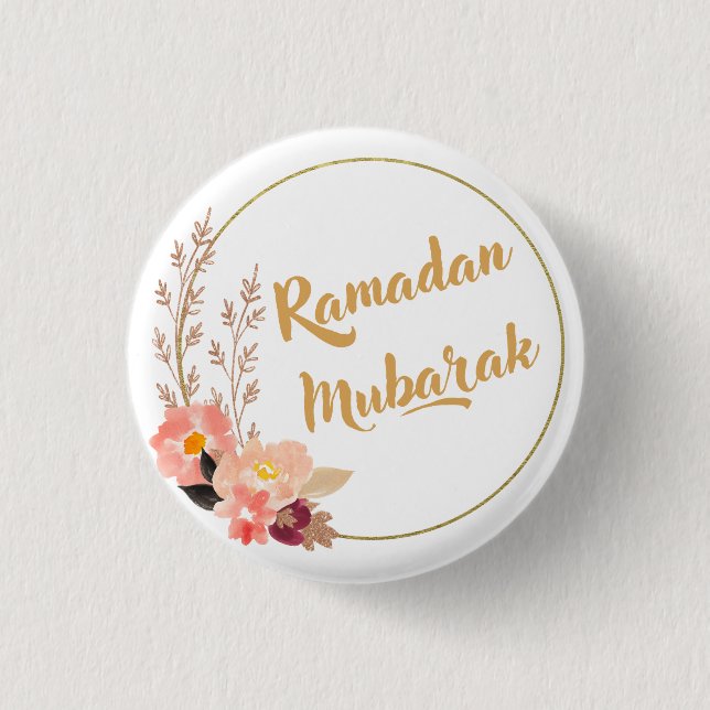 Ramadan Mubarak 5 3 Cm Round Badge (Front)