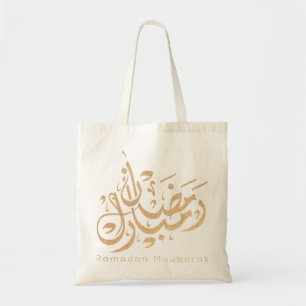 Ramadan mubarak arabic calligraphy tote bag