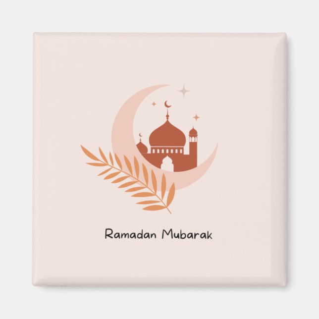Ramadan Mubarak Boho Moon & Mosque  Magnet (Front)