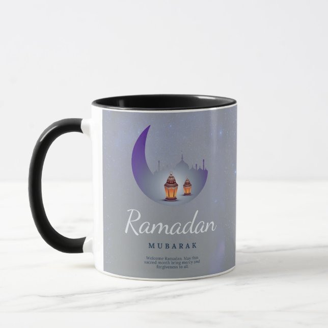 Ramadan Mubarak Crescent Moon Lantern Art Mug (Left)
