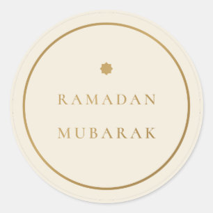 Ramadan Mubarak Elegant Cream Gold Sticker