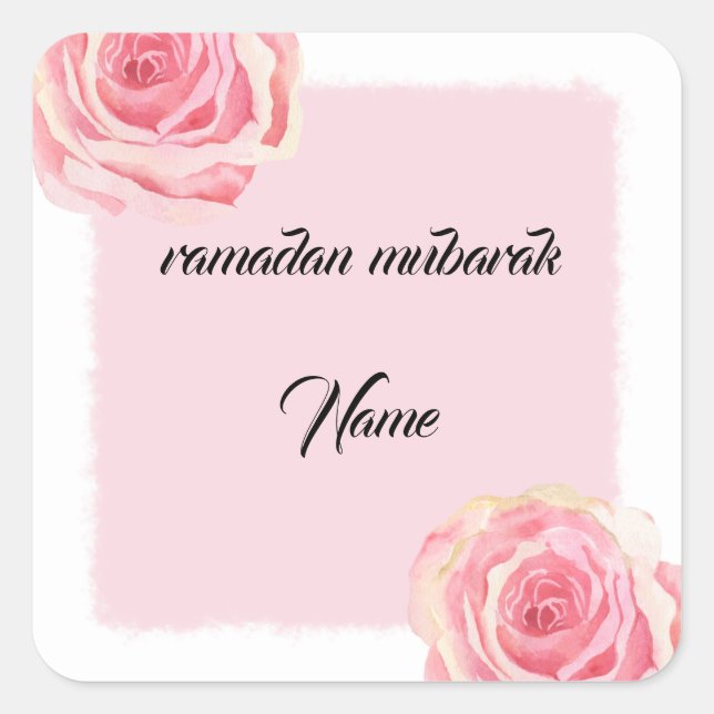 ramadan mubarak floral  square sticker (Front)
