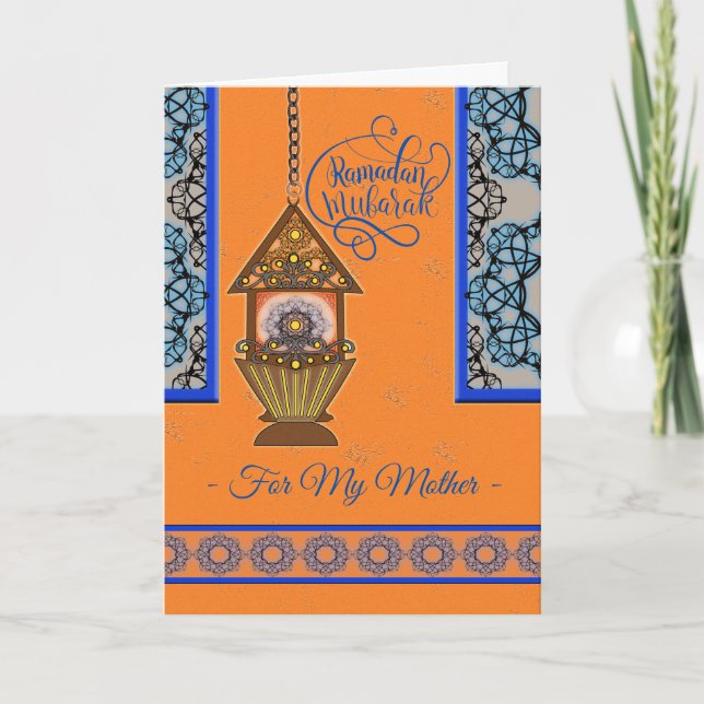 Ramadan Mubarak for Mother Fanoos Lantern Card (Front)