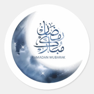 Ramadan Mubarak In Arabic calligraphy رمضان مبارك Classic Round Sticker
